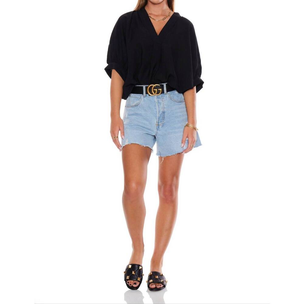 NEW PINCH v-neck tunic top in black - Picture 3 of 5